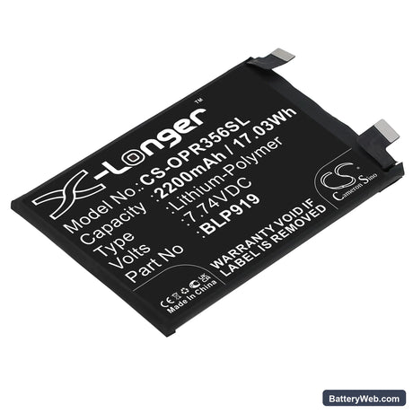 Oppo Realme GT Neo3 5G Replacement Battery, 7.74V, 2200mAh, Li-Polymer 1