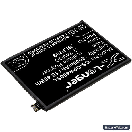 Oppo Reno 4 5G Replacement Battery, 7.74V, 2000mAh, Li-Polymer 2