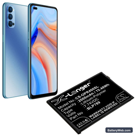 Oppo Reno 4 5G Replacement Battery, 7.74V, 2000mAh, Li-Polymer 5