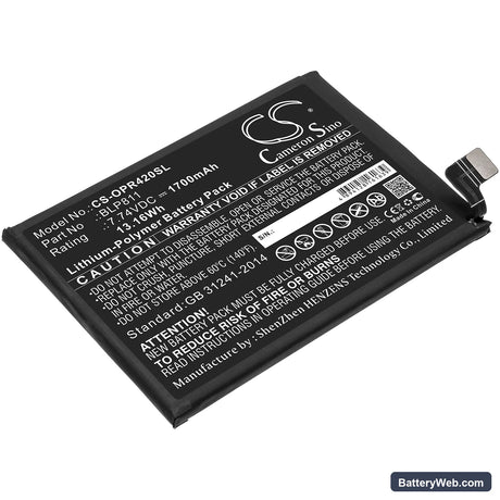 Oppo Reno4 SE Replacement Battery, 7.74V, 1700mAh, Li-Polymer 1