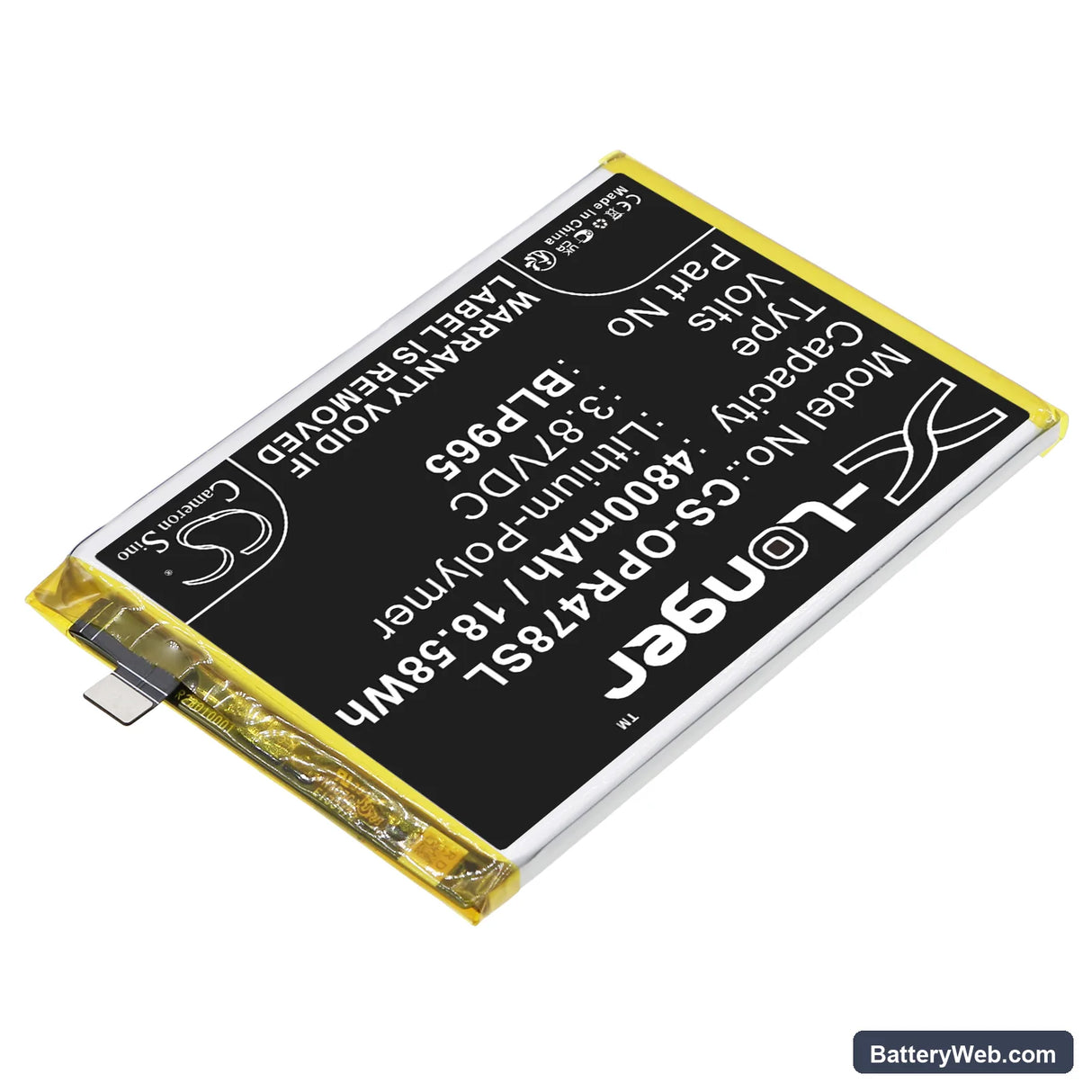 Realme Q5 Replacement Battery, 3.87V, 4800mAh, Li-Polymer 2
