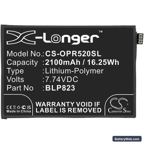 Oppo Reno5 Pro Replacement Battery, 7.74V, 2100mAh, Li-Polymer 3