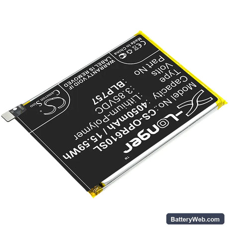 Oppo Realme 6 Replacement Battery, 3.85V, 4050mAh, Li-Polymer 2