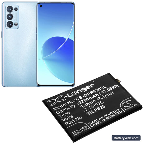 Oppo Reno6 Pro Replacement Battery, 7.74V, 2200mAh, Li-Polymer 5