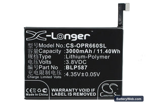 Oppo R6607 Replacement Battery, 3.8V, 3000mAh, Li-Polymer 1