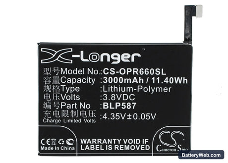 Oppo R6607 Replacement Battery, 3.8V, 3000mAh, Li-Polymer 1