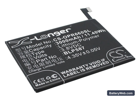 Oppo R6607 Replacement Battery, 3.8V, 3000mAh, Li-Polymer 2