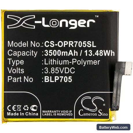 Oppo Reno 10x Zoom Replacement Battery, 3.85V, 3500mAh, Li-Polymer 3