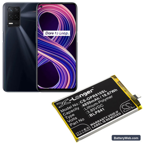 Oppo Realme 8 Replacement Battery, 3.85V, 4850mAh, Li-Polymer 5