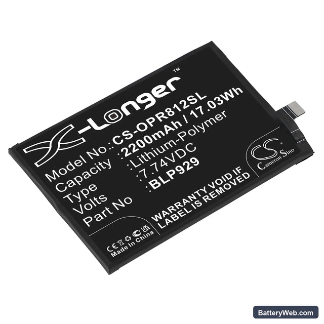 Oppo Reno8 Pro+ Replacement Battery, 7.74V, 2200mAh, Li-Polymer 1