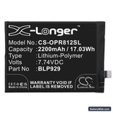Oppo Reno8 Pro+ Replacement Battery, 7.74V, 2200mAh, Li-Polymer 3