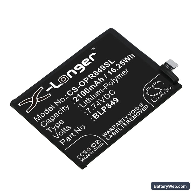 Oppo Realme GT Replacement Battery, 7.74V, 2100mAh, Li-Polymer 1