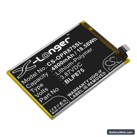 Oppo Realme Q3s Replacement Battery, 3.87V, 4800mAh, Li-Polymer 1