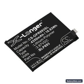 Oppo Reno 7 Replacement Battery, 3.87V, 4350mAh, Li-Polymer 1