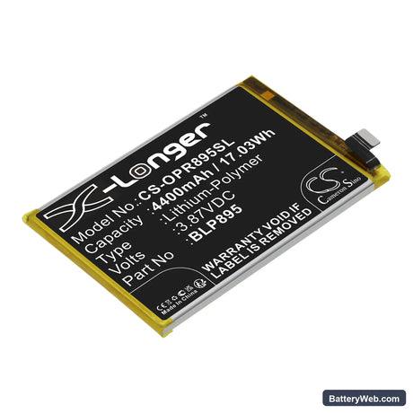 Oppo Reno7 SE 5G Replacement Battery, 3.87V, 4400mAh, Li-Polymer 1