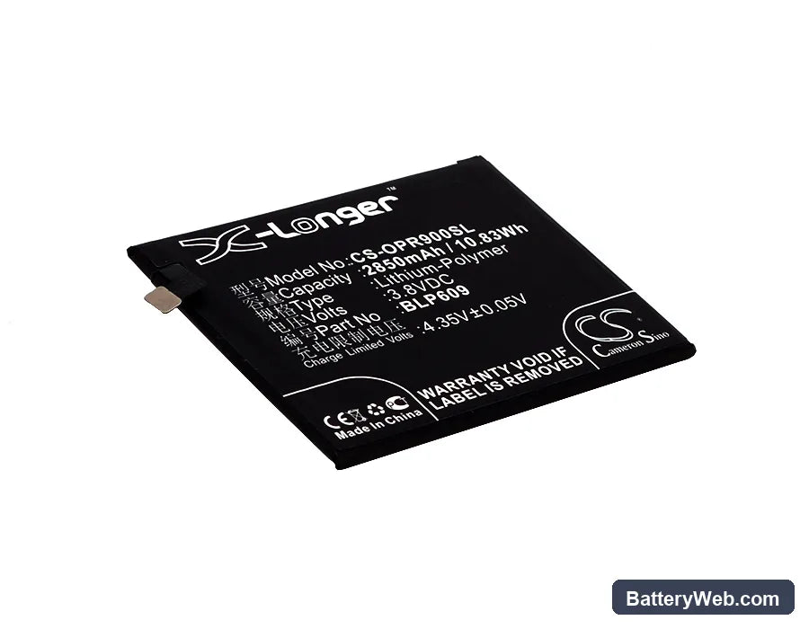 Oppo R9 Replacement Battery, 3.8V, 2850mAh, Li-Polymer 1