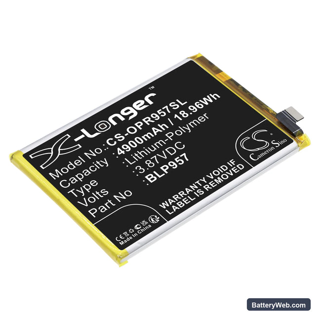 Oppo Realme 10 5G Replacement Battery, 3.87V, 4900mAh, Li-Polymer 1