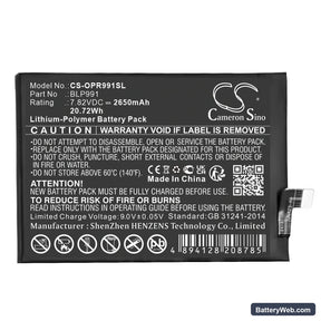 Oppo Realme GT Neo 5SE Replacement Battery, 7.82V, 2650mAh, Li-Polymer 1