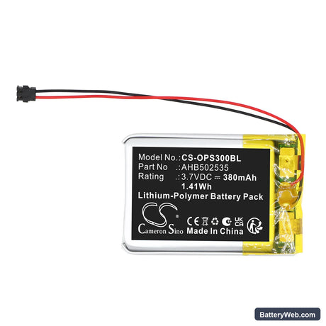 Opticon RS-3000 Replacement Battery, 3.7V, 380mAh, Li-Polymer 3