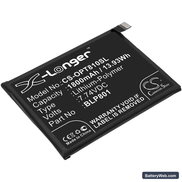 OnePlus 8T+ 5G Replacement Battery, 7.74V, 1800mAh, Li-Polymer 1