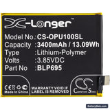 Oppo Realme U1 Replacement Battery, 3.85V, 3400mAh, Li-Polymer 3