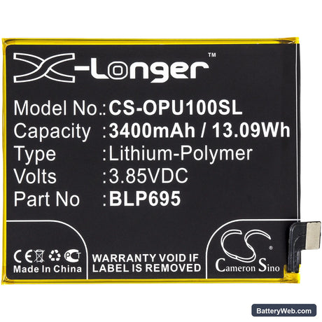 Oppo Realme U1 Replacement Battery, 3.85V, 3400mAh, Li-Polymer 3