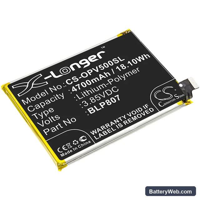 Oppo Realme V5 Replacement Battery, 3.85V, 4700mAh, Li-Polymer 1