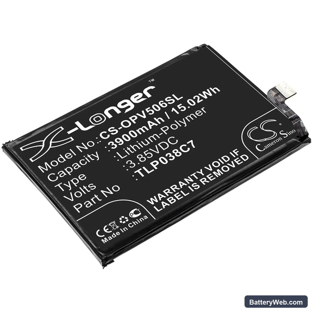 Alcatel 5V Replacement Battery, 3.85V, 3900mAh, Li-Polymer 1