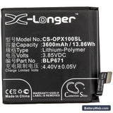 Oppo Find X Replacement Battery, 3.85V, 3600mAh, Li-Polymer 3
