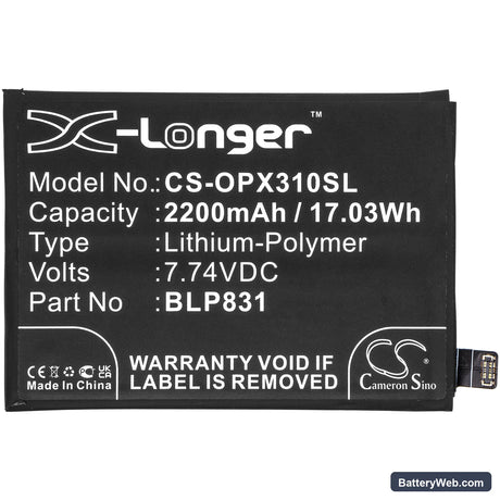 Oppo Find X3 Pro Replacement Battery, 7.74V, 2200mAh, Li-Polymer 3