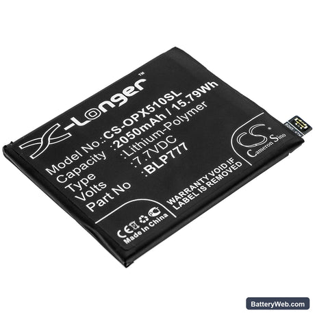 Oppo Realme X50 Pro 5G Replacement Battery, 7.7V, 2050mAh, Li-Polymer 1