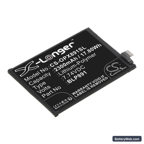 Oppo Find X5 5G Replacement Battery, 7.74V, 2300mAh, Li-Polymer 1