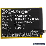Oppo RMX1901 Replacement Battery, 3.85V, 4000mAh, Li-Polymer 3