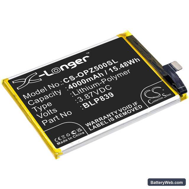Oppo Reno 5Z 5G 2021 Replacement Battery, 3.87V, 4000mAh, Li-Polymer 1