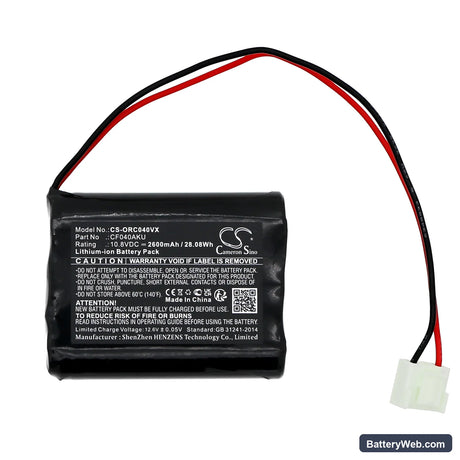 ORCA 040 Replacement Battery, 10.8V, 2600mAh, Li-ion 3