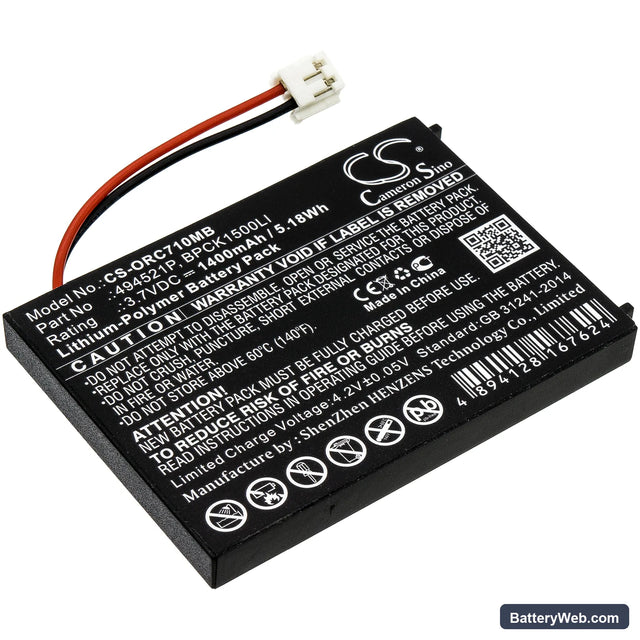 Audioline BabySense 5 Video Replacement Battery, 3.7V, 1400mAh, Li-Polymer 1
