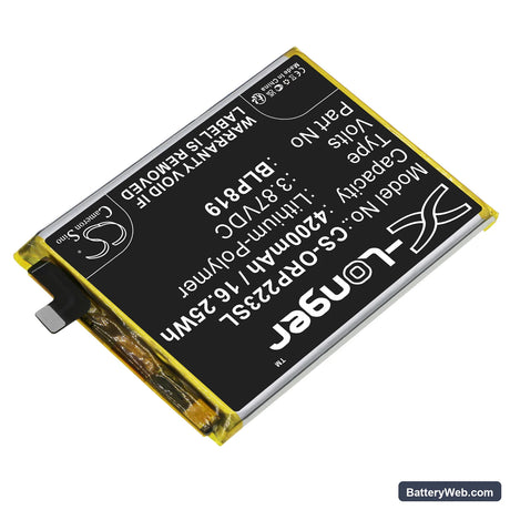 Oppo Reno6 4G Replacement Battery, 3.87V, 4200mAh, Li-Polymer 2