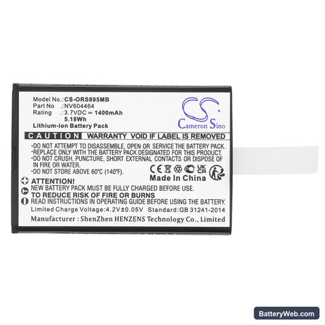 Lionelo Babyline 8.1 Replacement Battery, 3.7V, 1400mAh, Li-ion 3