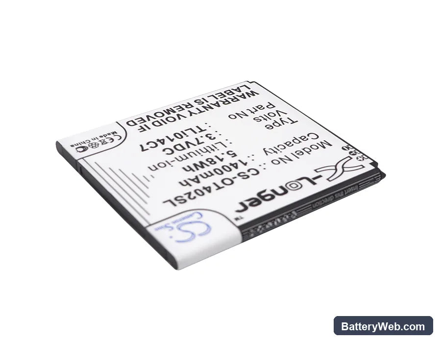 Alcatel One Touch Pixi First Replacement Battery, 3.7V, 1400mAh, Li-ion 2