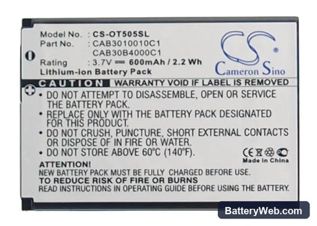 Vodafone 331 Replacement Battery, 3.7V, 600mAh, Li-ion 5