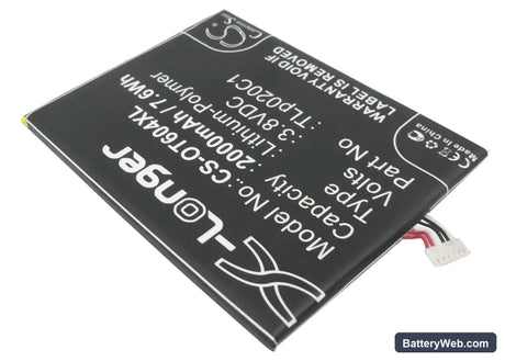Alcatel One Touch Idol X Replacement Battery, 3.8V, 2000mAh, Li-Polymer 2