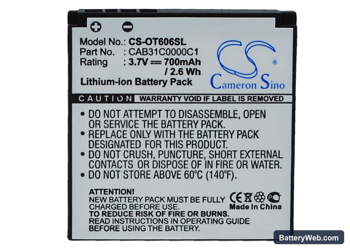 T-Mobile Spark Replacement Battery, 3.7V, 700mAh, Li-ion 5