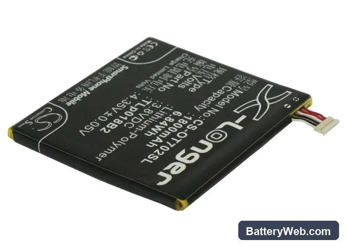 Alcatel OT-7024 Replacement Battery, 3.8V, 1800mAh, Li-Polymer 2