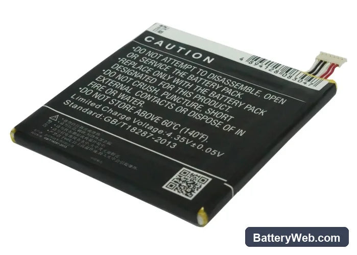 Alcatel OT-7024 Replacement Battery, 3.8V, 1800mAh, Li-Polymer 3