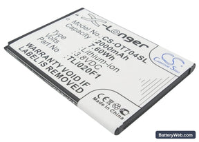 Alcatel One Touch Pop C7 Replacement Battery, 3.8V, 2000mAh, Li-ion 1