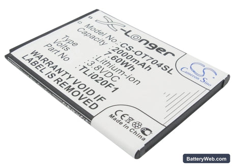 Alcatel One Touch Pop C7 Replacement Battery, 3.8V, 2000mAh, Li-ion 1