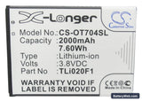 Alcatel One Touch Pop C7 Replacement Battery, 3.8V, 2000mAh, Li-ion 5