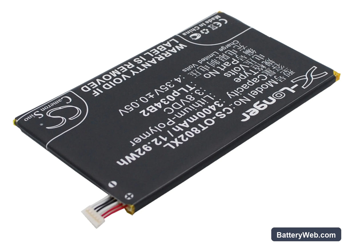 Alcatel One Touch Hero Replacement Battery, 3.8V, 3400mAh, Li-Polymer 2