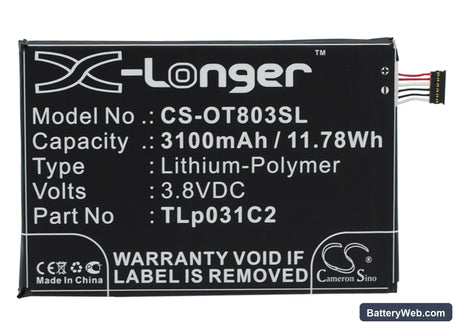 Orange Nura Replacement Battery, 3.8V, 3100mAh, Li-Polymer 1