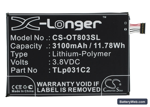 Orange Nura Replacement Battery, 3.8V, 3100mAh, Li-Polymer 1